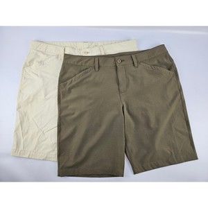 Eddie Bauer Women's Shorts Mid Rise Tan Outdoor Hiking Lightweight Pockets 14